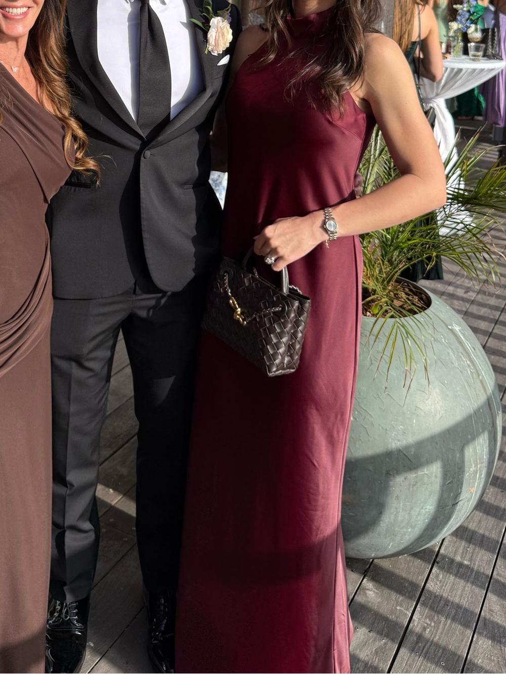 Wine, Bordeaux, Maroon, Satin Evening Gown